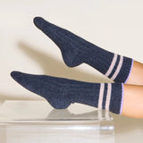 popeia - Dicke Stricksocken aus Wolle • Grau mit Streifen - Socken - ROSA ECK