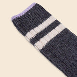 popeia - Dicke Stricksocken aus Wolle • Grau mit Streifen - Socken - ROSA ECK