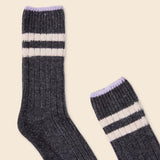 popeia - Dicke Stricksocken aus Wolle • Grau mit Streifen - Socken - ROSA ECK