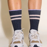popeia - Dicke Stricksocken aus Wolle • Grau mit Streifen - Socken - ROSA ECK