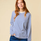 popeia - Langarmshirt Gestreift aus Bio - Baumwolle | Königsblau/Off - White - Langarmshirt - ROSA ECK Concept Store