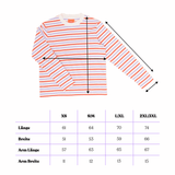 popeia - Langarmshirt Gestreift aus Bio - Baumwolle | Lila/Rot/Weiß - ROSA ECK - Lila, Rot, Streifen