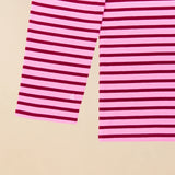 Gestreiftes Langarmshirt in Pink und Dunkelrot – Ansicht 7