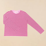 Gestreiftes Langarmshirt in Pink und Dunkelrot – Ansicht 2
