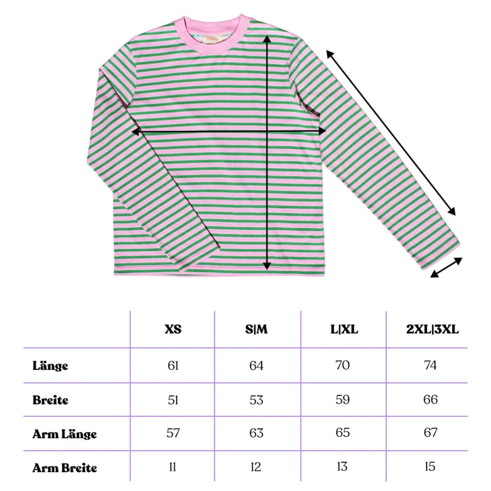 popeia - Langarmshirt Gestreift aus Bio - Baumwolle • Pink/Grün - Langarmshirt - ROSA ECK Concept Store