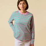popeia - Langarmshirt Gestreift aus Bio - Baumwolle | Pink/Grün - Langarmshirt - ROSA ECK Concept Store