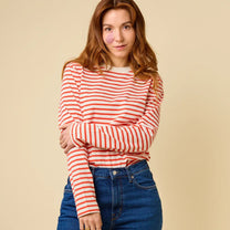 popeia - Langarmshirt Gestreift aus Bio - Baumwolle | Popeia Rot/Off - White - Langarmshirt - ROSA ECK Concept Store