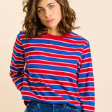 popeia - Langarmshirt Gestreift aus Bio - Baumwolle • Rot/Blau - ROSA ECK