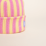 popeia - Special Beanie aus Merinowolle | Hellgelb/Pink - ROSA ECK - , ,