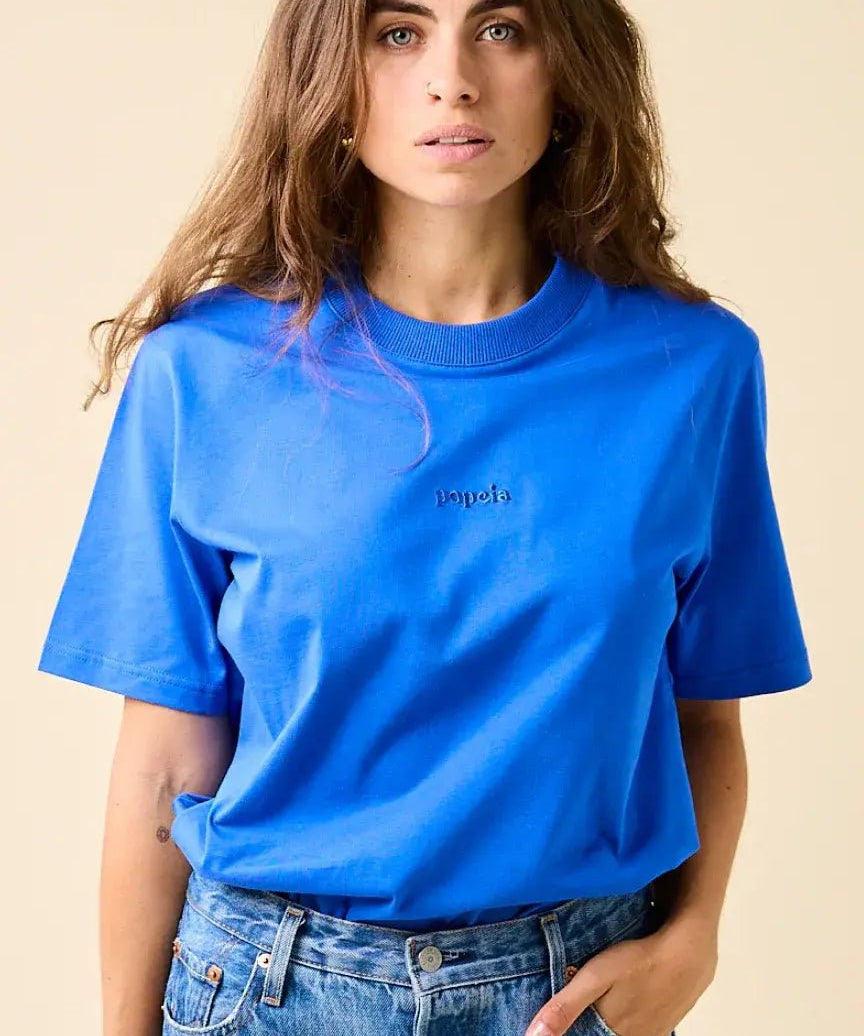popeia - T-Shirt aus Bio - Baumwolle | Königsblau - T-Shirt - ROSA ECK Concept Store