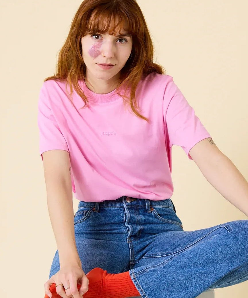 popeia - T-Shirt aus Bio - Baumwolle | Pink - T-Shirt - ROSA ECK Concept Store