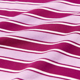 popeia - T-Shirt Gestreift aus Bio - Baumwolle • Aubergine/Pink - ROSA ECK
