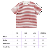 popeia - T-Shirt Gestreift aus Bio - Baumwolle • Bordeaux/Off - White - T-Shirt - ROSA ECK Concept Store