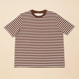 Gestreiftes T-Shirt in Braun und Cremeweiß – Ansicht 2