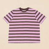 Gestreiftes T-Shirt in Braun und Pink – Ansicht 2
