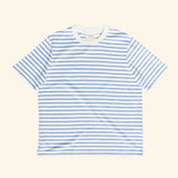 popeia - T-Shirt Gestreift aus Bio - Baumwolle | Eisblau/Off - White - T-Shirt - ROSA ECK Concept Store