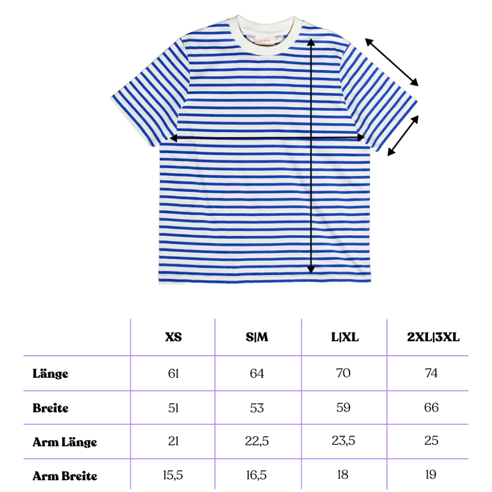 popeia - T-Shirt Gestreift aus Bio - Baumwolle • Eisblau/Off - White - T-Shirt - ROSA ECK Concept Store