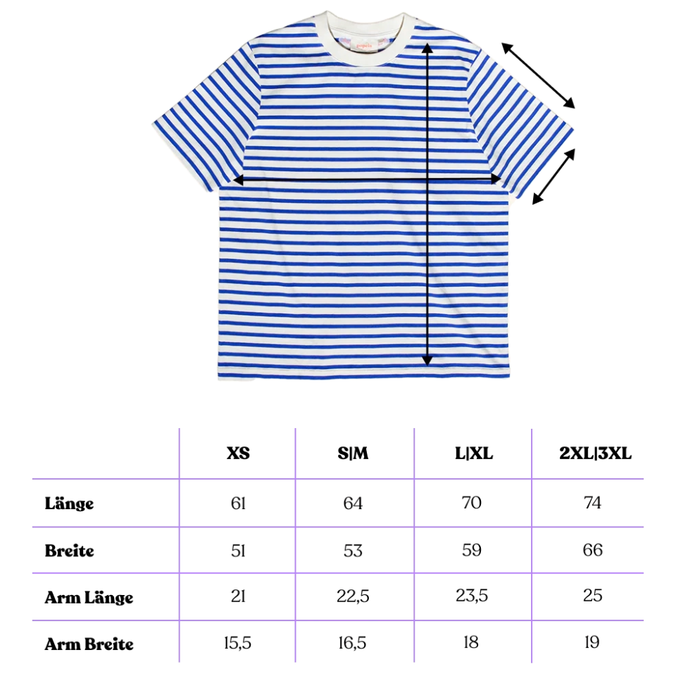 popeia - T-Shirt Gestreift aus Bio - Baumwolle • Königsblau/Off - White - T-Shirt - ROSA ECK Concept Store