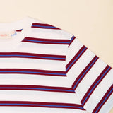 popeia - T-Shirt Gestreift aus Bio - Baumwolle • Königsblau/Rot - ROSA ECK
