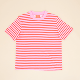 popeia - T-Shirt Gestreift aus Bio - Baumwolle | Pink/Rot - ROSA ECK - Basics, Gestreift,