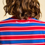 popeia - T-Shirt Gestreift aus Bio - Baumwolle • Rot/Blau - ROSA ECK