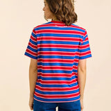 popeia - T-Shirt Gestreift aus Bio - Baumwolle • Rot/Blau - ROSA ECK