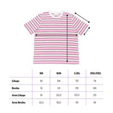 popeia - T-Shirt Gestreift aus Bio - Baumwolle • Weiß/Pink - ROSA ECK