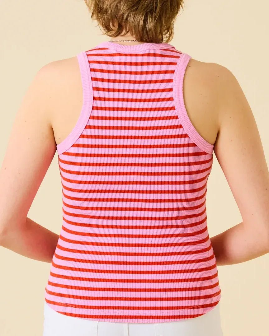 popeia - THE 24/7 Top aus Bio - Baumwolle • Gestreift in Pink/Rot - Top - ROSA ECK Concept Store