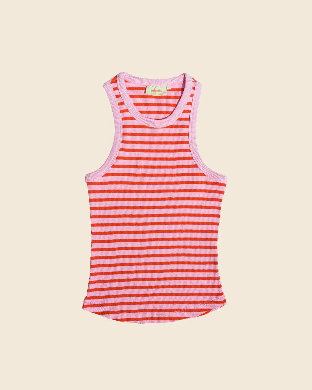 popeia - THE 24/7 Top aus Bio - Baumwolle • Gestreift in Pink/Rot - Top - ROSA ECK Concept Store