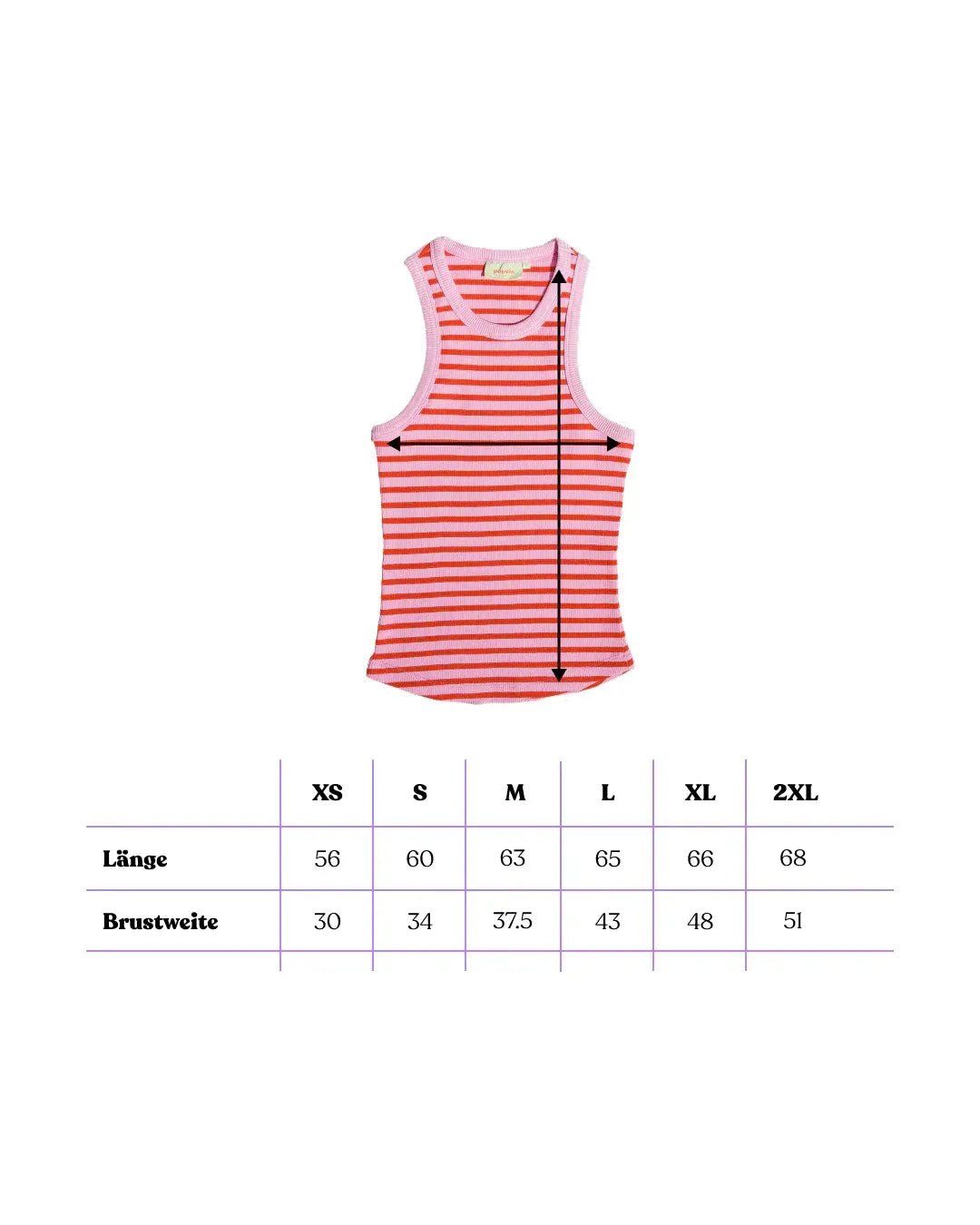 popeia - THE 24/7 Top aus Bio - Baumwolle • Gestreift in Pink/Rot - Top - ROSA ECK Concept Store