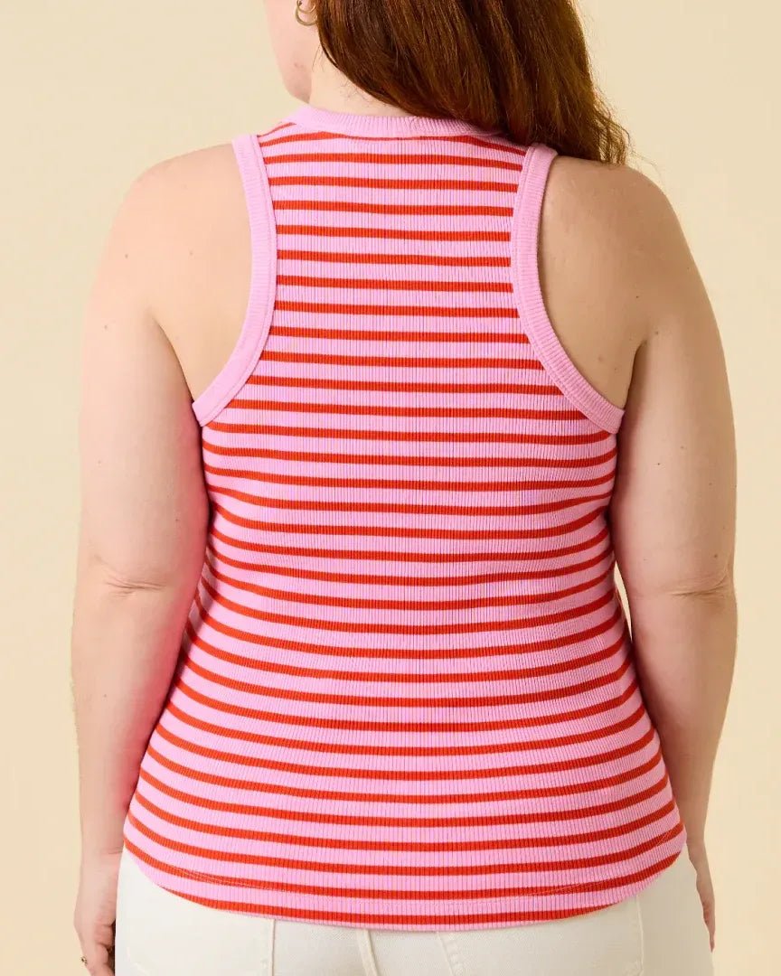 popeia - THE 24/7 Top aus Bio - Baumwolle • Gestreift in Pink/Rot - Top - ROSA ECK Concept Store