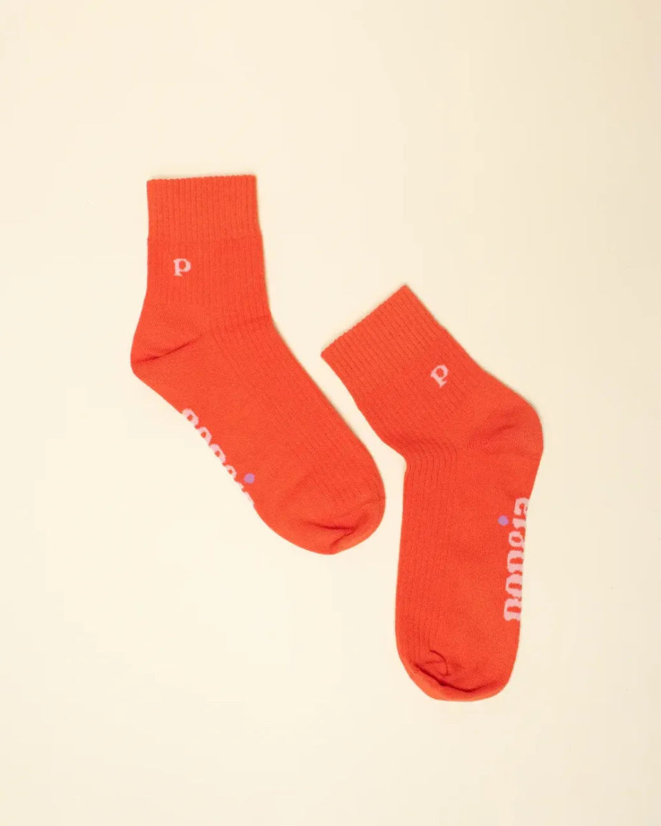 popeia - THE CASUAL Ankle Socken aus Bio - Baumwolle • Rot - Socken - ROSA ECK Concept Store