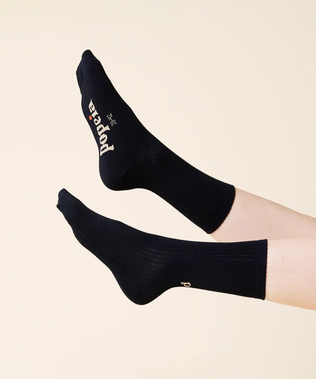 popeia - THE CASUAL Socken aus Bio - Baumwolle | Schwarz - Socken - ROSA ECK Concept Store