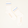 popeia - THE SPORTY Socken aus Bio - Baumwolle | Hellblau mit Streifen - ROSA ECK - Blau, Sportsocken, Weiß