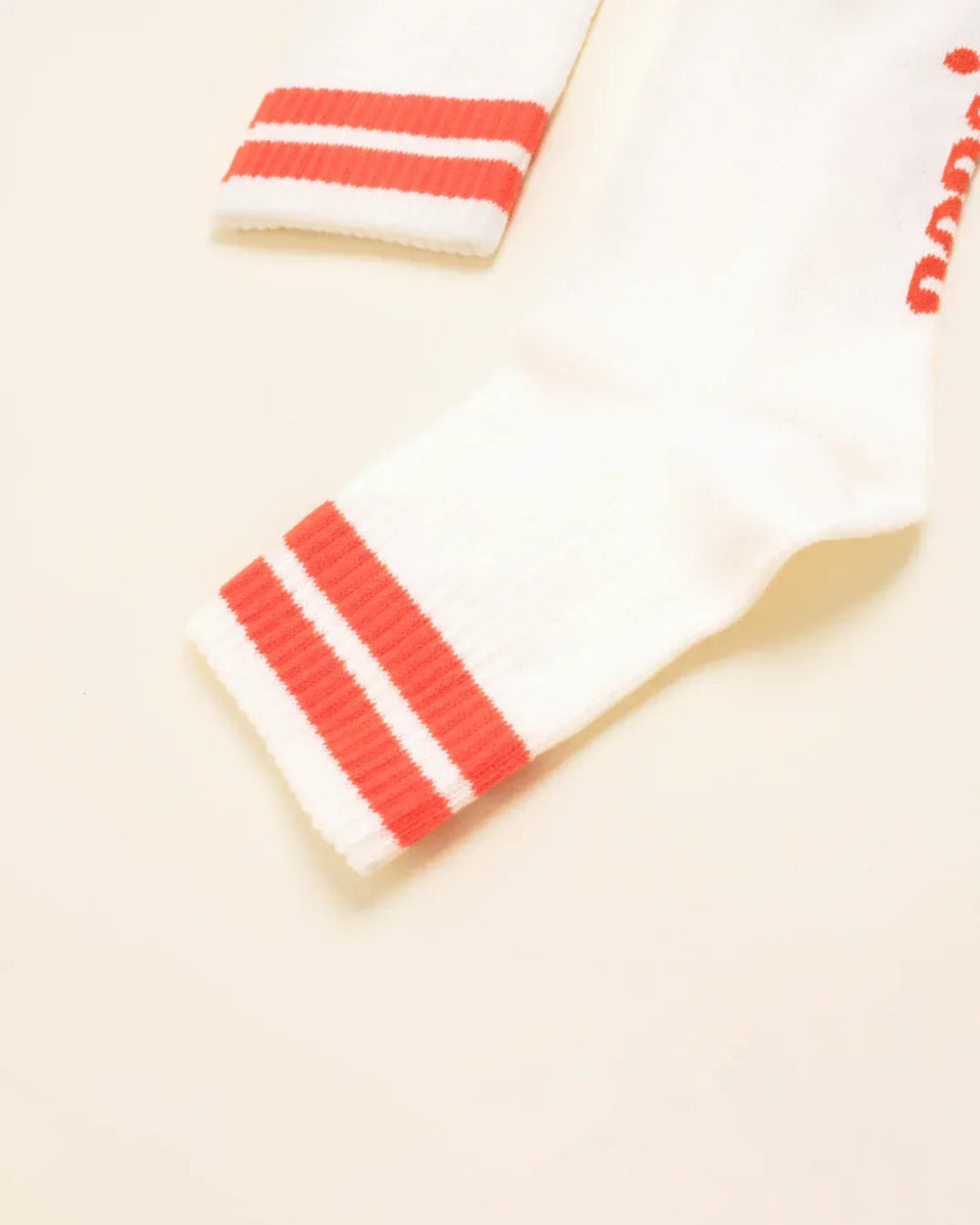 popeia - THE TENNIS Ankle Socken aus Bio - Baumwolle • Rote Streifen - Socken - ROSA ECK Concept Store