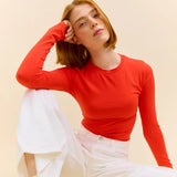 popeia - TIGHT Langarmshirt aus Bio - Baumwolle • Rot - ROSA ECK