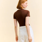 popeia - TIGHT T-Shirt aus Bio - Baumwolle • Dunkelbraun - ROSA ECK
