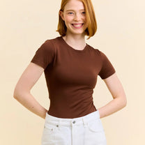 popeia - TIGHT T-Shirt aus Bio - Baumwolle • Dunkelbraun - ROSA ECK