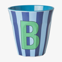 rice Buchstabenbecher (250 ml) – B Stripes, Blau