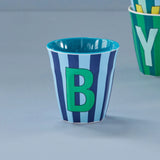 rice Buchstabenbecher (250 ml) – B Stripes, Blau