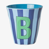 rice Buchstabenbecher (250 ml) – B Stripes, Blau