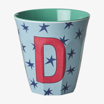 rice Buchstabenbecher (250 ml) – D Stars, Graublau