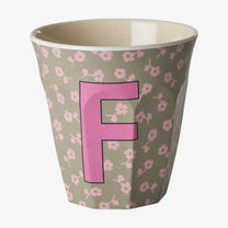rice Buchstabenbecher (250 ml) – F Flowers, Dunkles Sand
