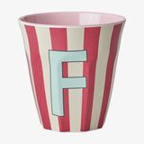 rice Buchstabenbecher (250 ml) – F Stripes, Pink