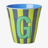 rice Buchstabenbecher (250 ml) – G Stripes, Grün