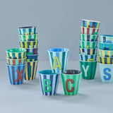 rice Buchstabenbecher (250 ml) – G Stripes, Grün
