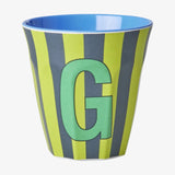 rice Buchstabenbecher (250 ml) – G Stripes, Grün
