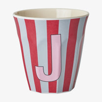 rice Buchstabenbecher (250 ml) – J Stripes, Rot