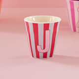 rice Buchstabenbecher (250 ml) – J Stripes, Rot