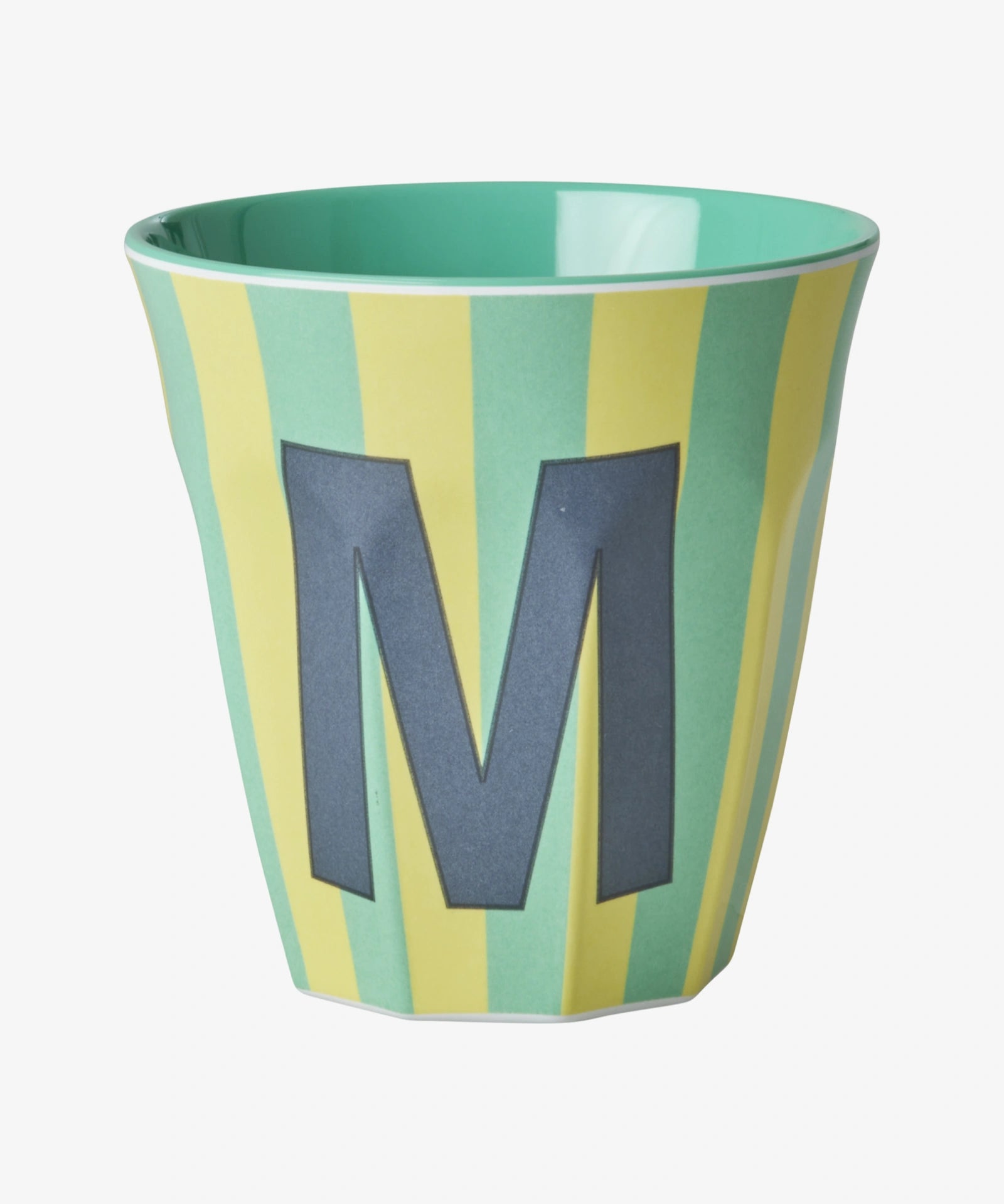 rice Buchstabenbecher (250 ml) – M Stripes, Grün